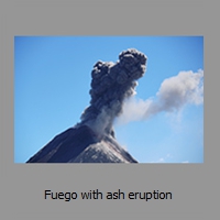 Fuego with ash eruption